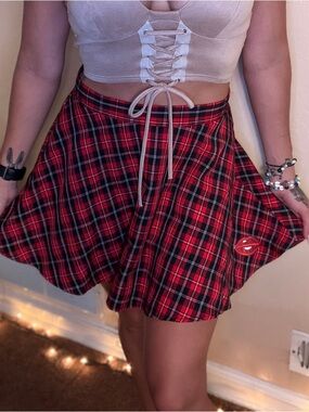 Red Plaid Classic Mini Skirt